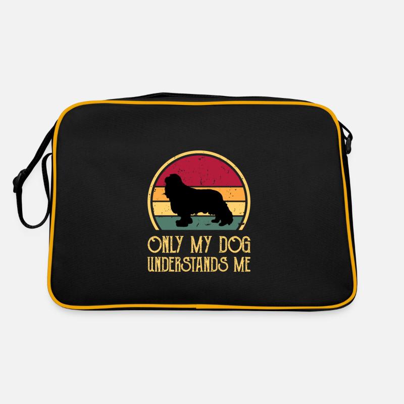 Cavalier King Charles Spaniel Dog Silhouette Sac Retro