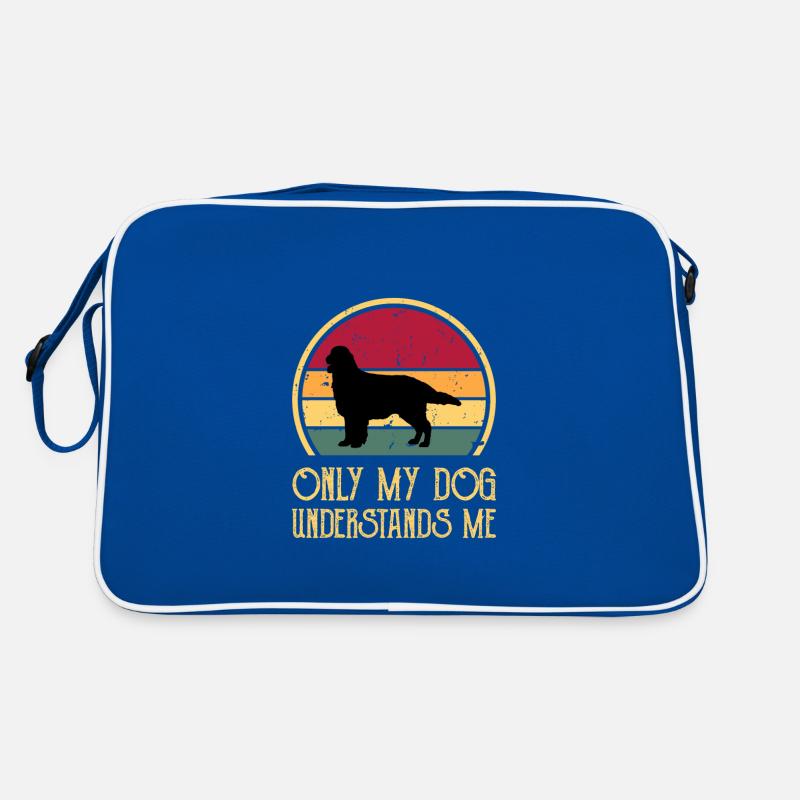 Flat Coated Retriever Dog Silhouette Retro Sunset Sac Retro