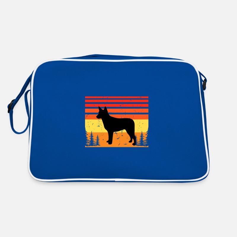 Silhouette de chien de bétail australien à queue de souche Sac Retro