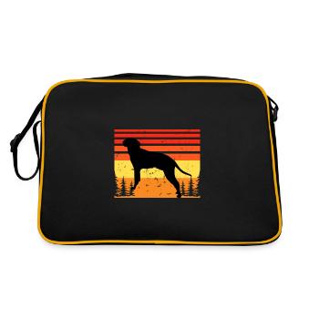 Braque Saint Germain Dog Silhouette Retro Coucher de soleil - Sac Retro - noir/or - Dos