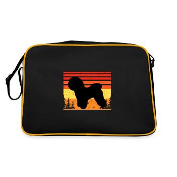 Bichon Frise Dog Lover Silhouette Vintage Sunset - Sac Retro - noir/or - Dos