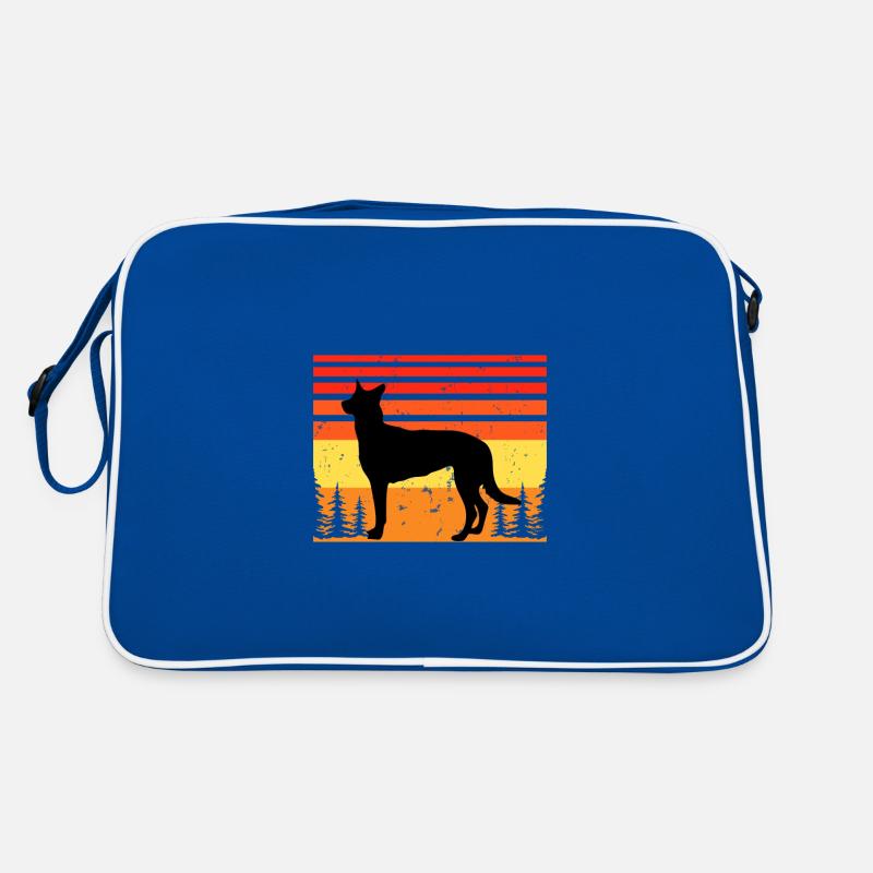 Belgischer Schäferhund Malinois Hund Silhouette Retro Retro Tasche
