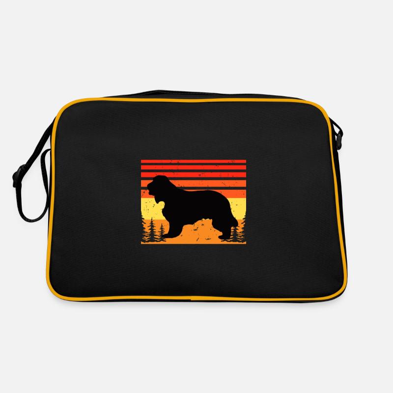 Cocker Spaniel Dog Lover Silhouette Vintage Sunset - Sac Retro - noir/or