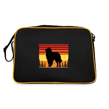 Carpathian Shepherd Dog Silhouette Retro Sunset - Retro Bag - black/gold - Back