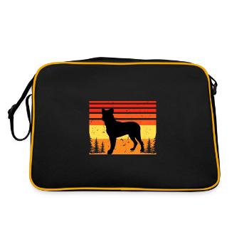 Cao Fila De Seo Miguel Dog Silhouette Retro Sunset - Retro Bag - black/gold - Back