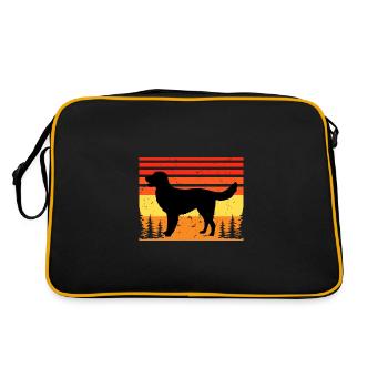 German Longhaired Pointer Dog Silhouette Retro - Retro Bag - black/gold - Back