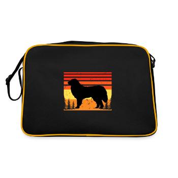 Great Pyrenes Dog Lover Silhouette Vintage Sunset - Retro Bag - black/gold - Back