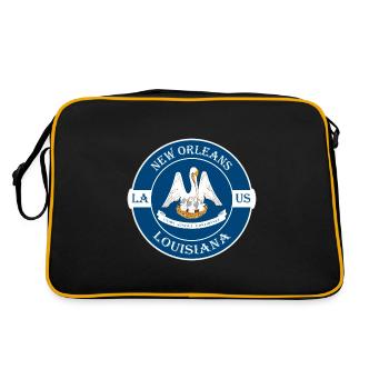 Badge souvenir du drapeau de la Nouvelle-Orléans Louisiane des États-Unis - Sac Retro - noir/or - Dos