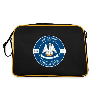 Metairie Louisiana Flag USA Travel Souvenir Badge - Sac Retro - noir/or - Dos