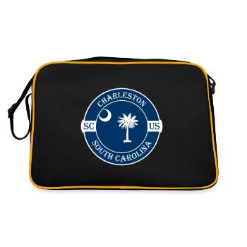 Charleston South Carolina Flag USA Souvenir de voyage - Sac Retro - noir/or - Dos