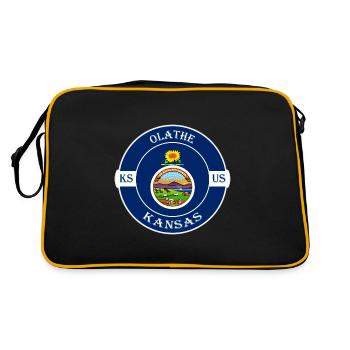 Olathe Kansas Flag USA Badge souvenir de voyage - Sac Retro - noir/or - Dos
