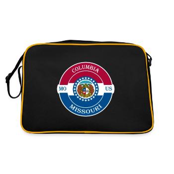 Columbia Missouri Flag USA Travel Souvenir Badge - Sac Retro - noir/or - Dos
