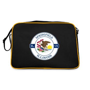 Springfield Illinois Flag USA Souvenir Badge - Retro Bag - black/gold - Back