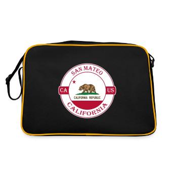 San Mateo California Flag USA Souvenir Badge - Retro Bag - black/gold - Back