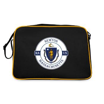 Newton Massachusetts Flag USA Souvenir Badge - Sac Retro - noir/or - Dos