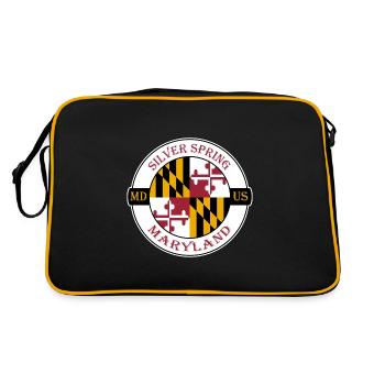 Silver Spring Maryland Flag USA Souvenir Badge - Retro Bag - black/gold - Back