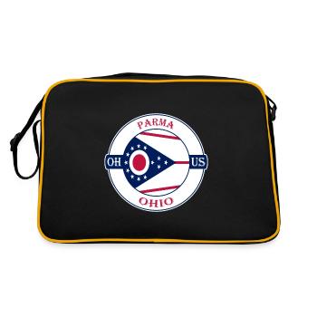 Parme Ohio drapeau USA voyage souvenir badge - Sac Retro - noir/or - Dos