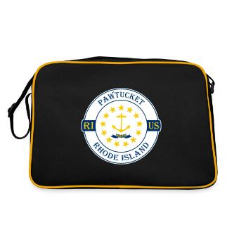 Pawtucket Rhode Island Flag USA Souvenir Badge - Retro Bag - black/gold - Back