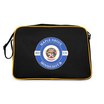 Maple Grove Minnesota Flagge USA Souvenir Abzeichen - Retro Tasche - Schwarz/Gold - Hinten