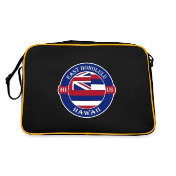 East Honolulu Hawaii Flag USA Souvenir Badge - Retro Bag - black/gold - Back