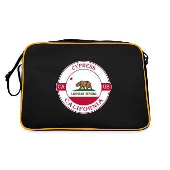 Cypress California Flag USA Travel Souvenir Badge - Sac Retro - noir/or - Dos
