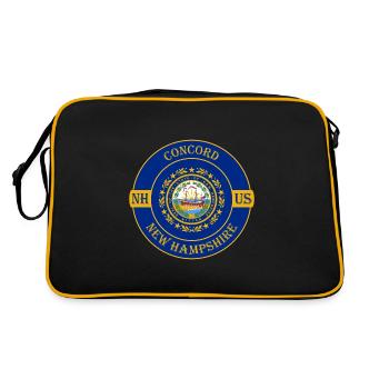 Concord New Hampshire Flag USA Souvenir Badge - Sac Retro - noir/or - Dos
