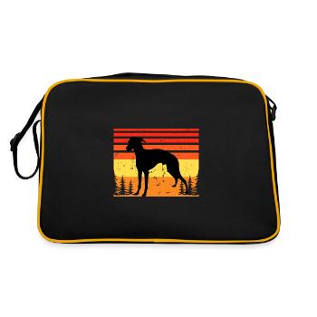 Rampur Greyhound Dog Lover Silhouette Retro Sunset - Sac Retro - noir/or - Dos