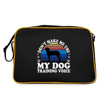 Austrian Black And Tan Hound Hund Silhouette Retro - Retro Tasche - Schwarz/Gold - Hinten