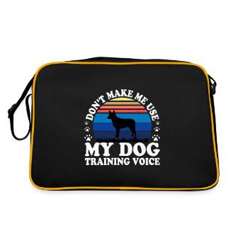 Silhouette de chien de bétail australien à queue de souche - Sac Retro - noir/or - Dos