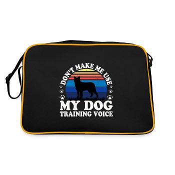 Bouvier Des Ardennes Chien Silhouette Rétro Coucher de Soleil - Sac Retro - noir/or - Dos