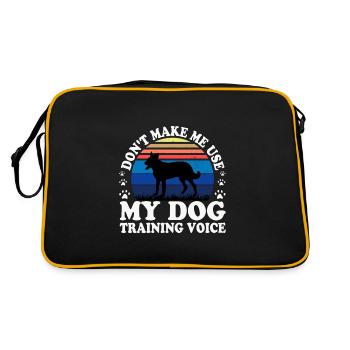 Cumberland Sheepdog Dog Silhouette Retro Sunset - Sac Retro - noir/or - Dos