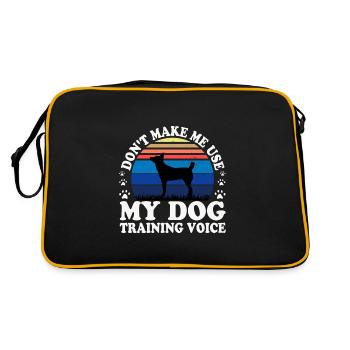 Hase Indischer Hund Liebhaber Silhouette Vintage Sonnenuntergang - Retro Tasche - Schwarz/Gold - Hinten