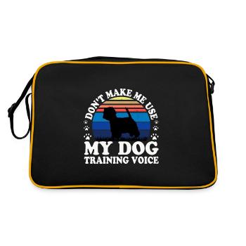 Westie Hundeliebhaber Silhouette Vintage Sonnenuntergang - Retro Tasche - Schwarz/Gold - Hinten