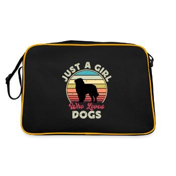 Carpathian Shepherd Dog Silhouette Retro Sunset - Retro Bag - black/gold - Back