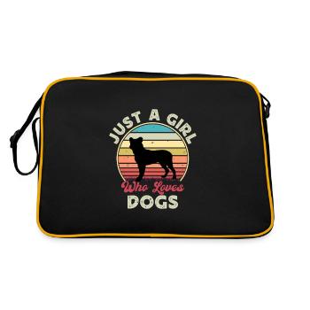 Cao Fila De Seo Miguel Dog Silhouette Retro Sunset - Retro Bag - black/gold - Back