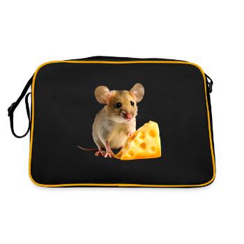 Mouse with cheese - Retro Bag - black/gold - Back