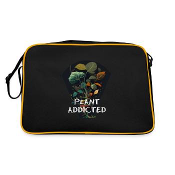 Plant Addicted - Pflanzensüchtig - Retro Tasche - Schwarz/Gold - Hinten