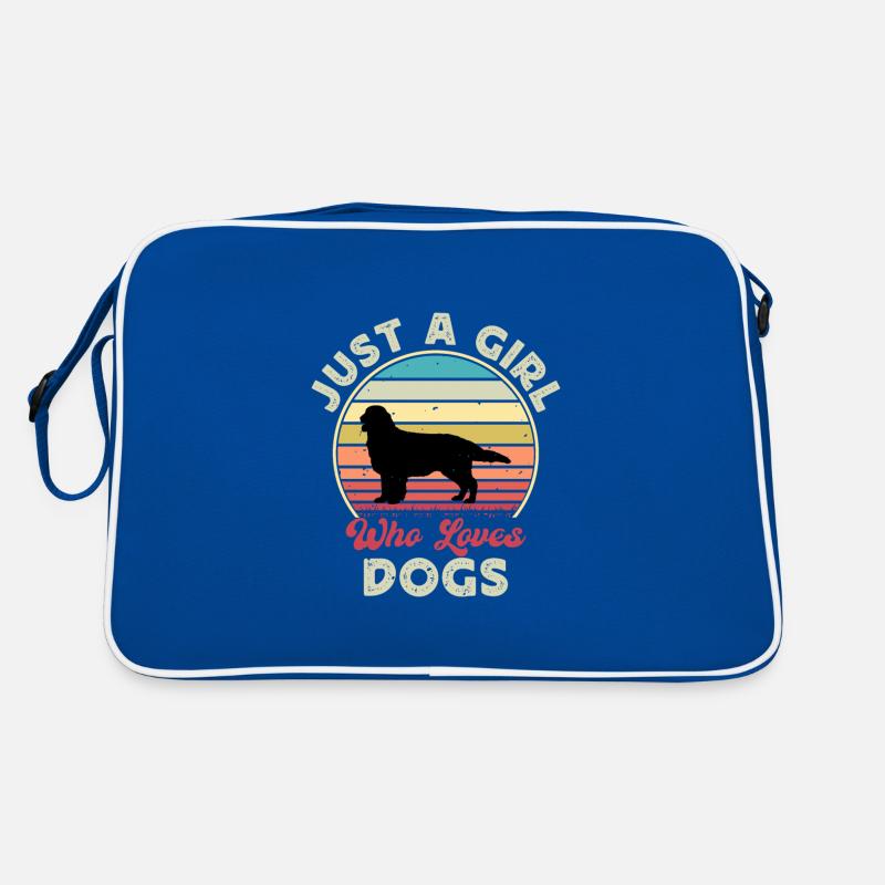 Flat Coated Retriever Hund Silhouette Retro Sunset Retro Tasche