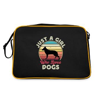 Silhouette de chien de berger d’Europe de l’Est Rétro Coucher de soleil - Sac Retro - noir/or - Dos