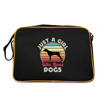 German Shorthaired Pointer Dog Silhouette Retro - Retro Bag - black/gold - Back