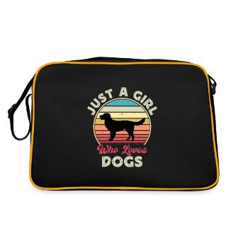 Deutsch Langhaar Vorstehhund Silhouette Retro - Retro Tasche - Schwarz/Gold - Hinten