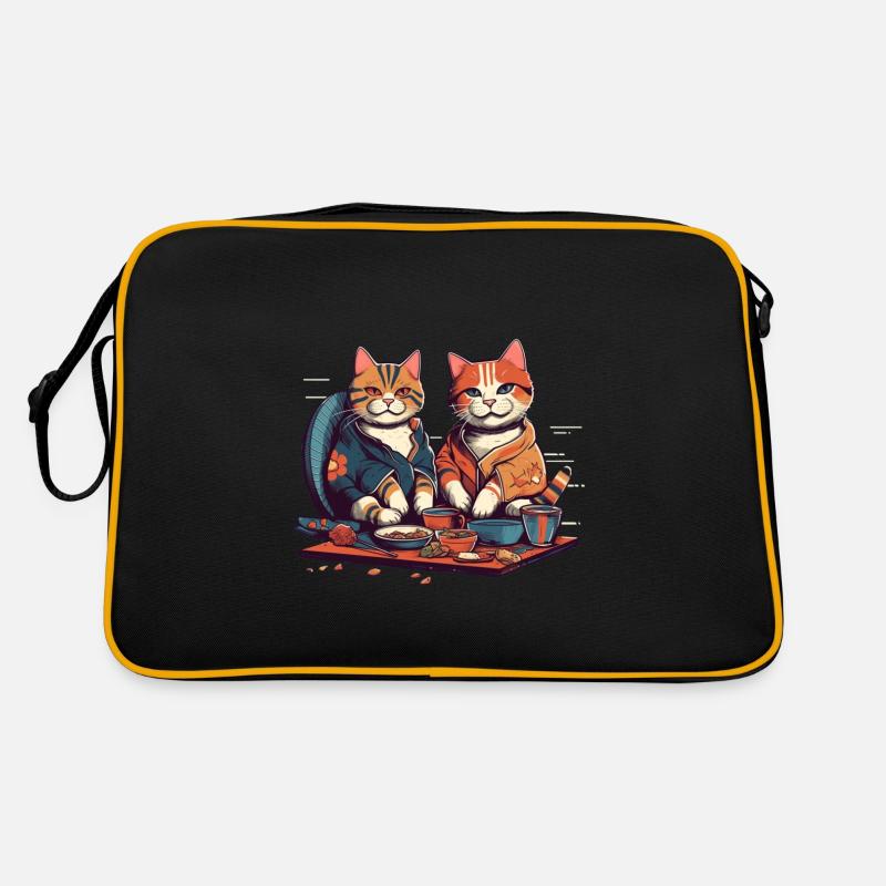 Les chats comiques mangent des sushis ensemble Sac Retro