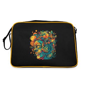 Visage psychédélique dans de nombreuses couleurs - Sac Retro - noir/or - Dos