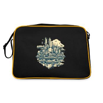 Surrealist Flying Vintage City - Retro Bag - black/gold - Back
