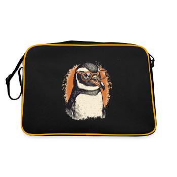 Pingouin ringard avec des lunettes orange - Sac Retro - noir/or - Dos