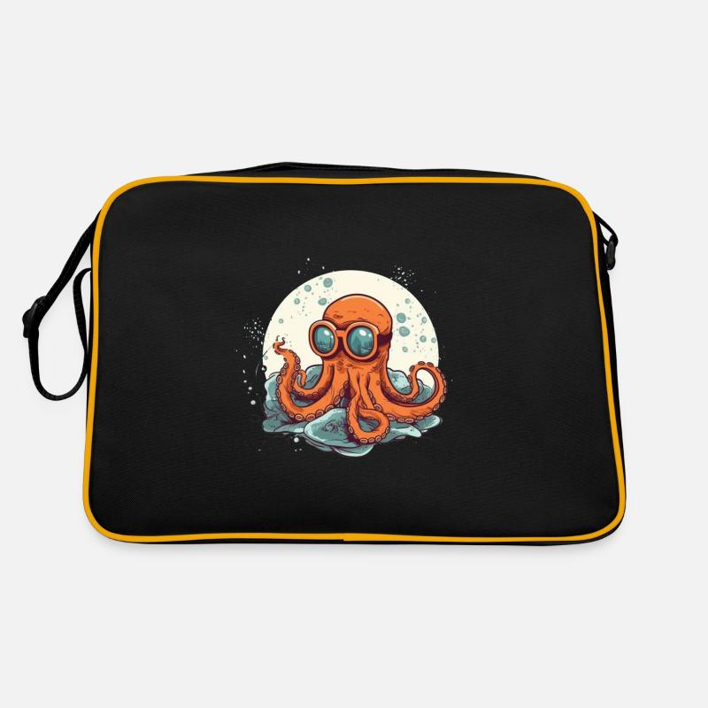 Poulpe comique ringard avec lunettes Sac Retro