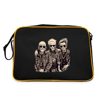 Coole Bestager Anarchisten Punks mit Sonnenbrillen - Retro Tasche - Schwarz/Gold - Hinten