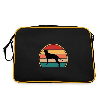 Braque Saint Germain Dog Silhouette Retro Coucher de soleil - Sac Retro - noir/or - Dos