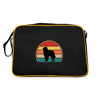 Carpathian Shepherd Dog Silhouette Retro Sunset - Retro Bag - black/gold - Back