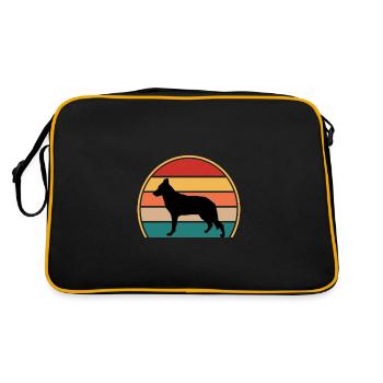 Silhouette de chien de berger d’Europe de l’Est Rétro Coucher de soleil - Sac Retro - noir/or - Dos
